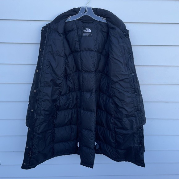 The North Face 550 Down Parka Coat Puffer Jacket Mid Length Womens Black size M - Picture 4 of 13
